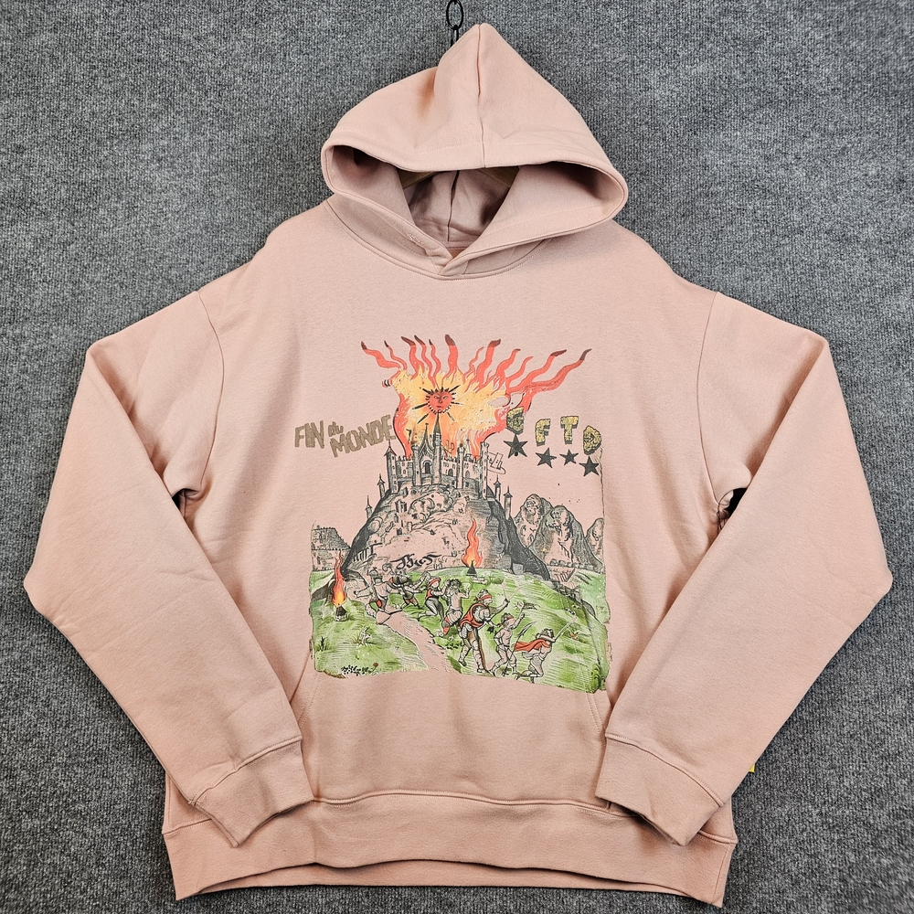 RARE Gifted L.A.  "MondeHoodie" Peach/Pink Graphic Pullover Hoodie -NWT- Unisex